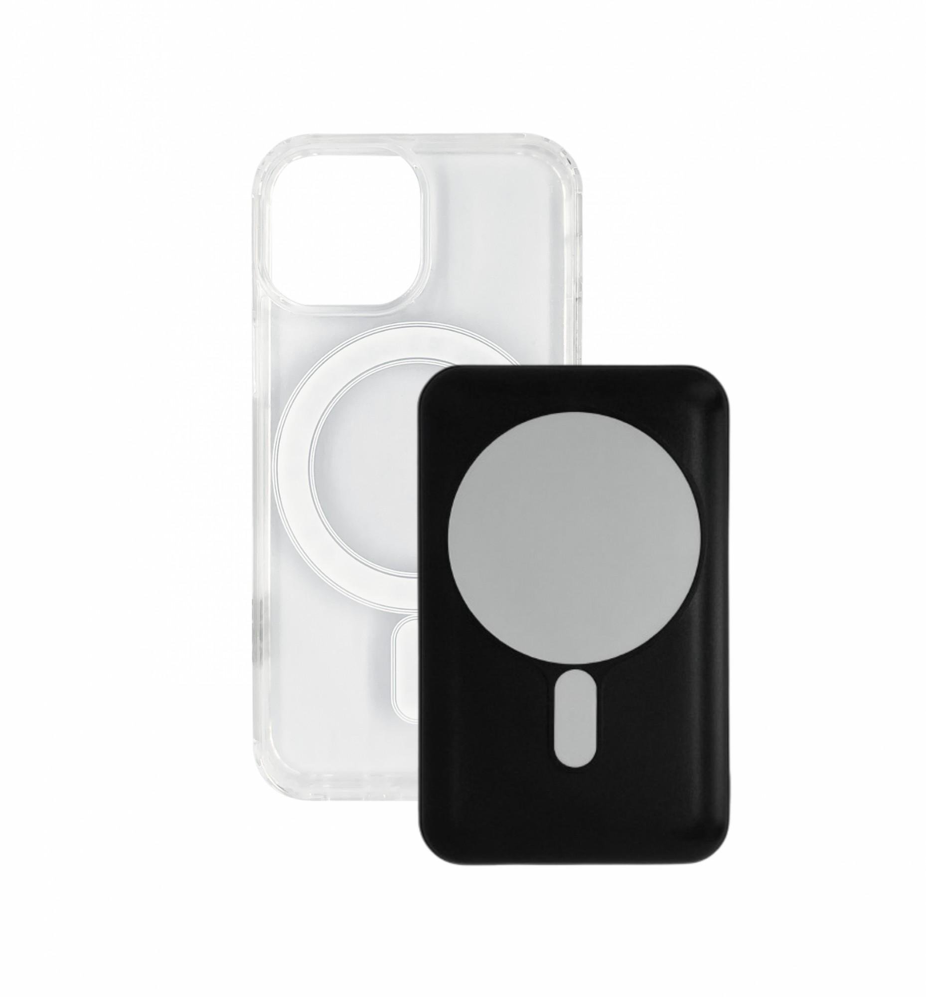 Чехол с беспроводной батареей XON 10000 mAh для iPhone 13 Mini BatteryCase Прозрачный/Черный (203203135)