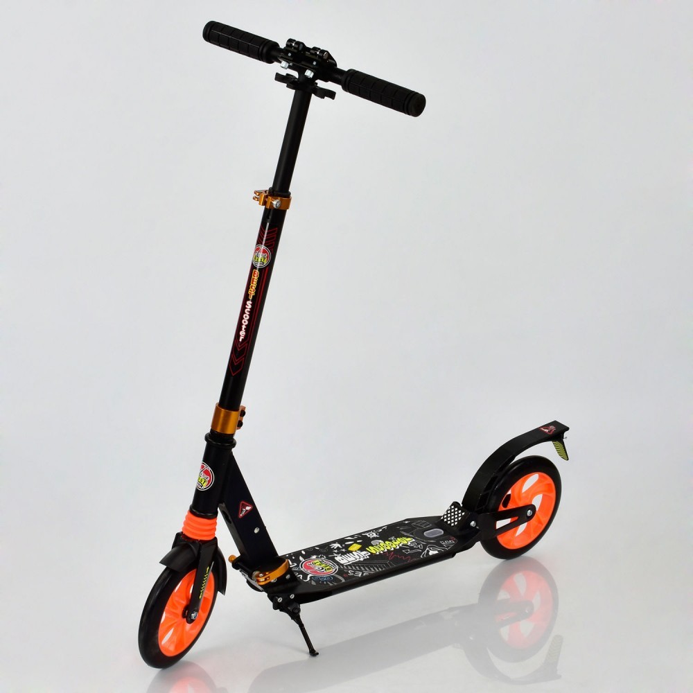 Самокат двухколесный Best Pro до 100 кг 200 мм колеса и 2 амортизатора Черный (2T1078) Самокат двухколесный Best Pro до 100 кг 200 мм колеса и 2 амортизатора Черный (2T1078)