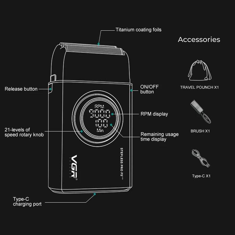 Набор для стрижки и бритья VGR V-977 V-377 Black (30659161) - фото 3 Набор для стрижки и бритья VGR V-977 V-377 Black (30659161) - фото 3
