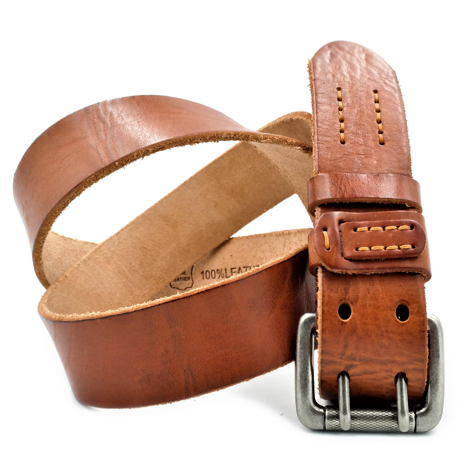 Мужской ремень Weatro кожаный Рыжий (new-m-40k-036)