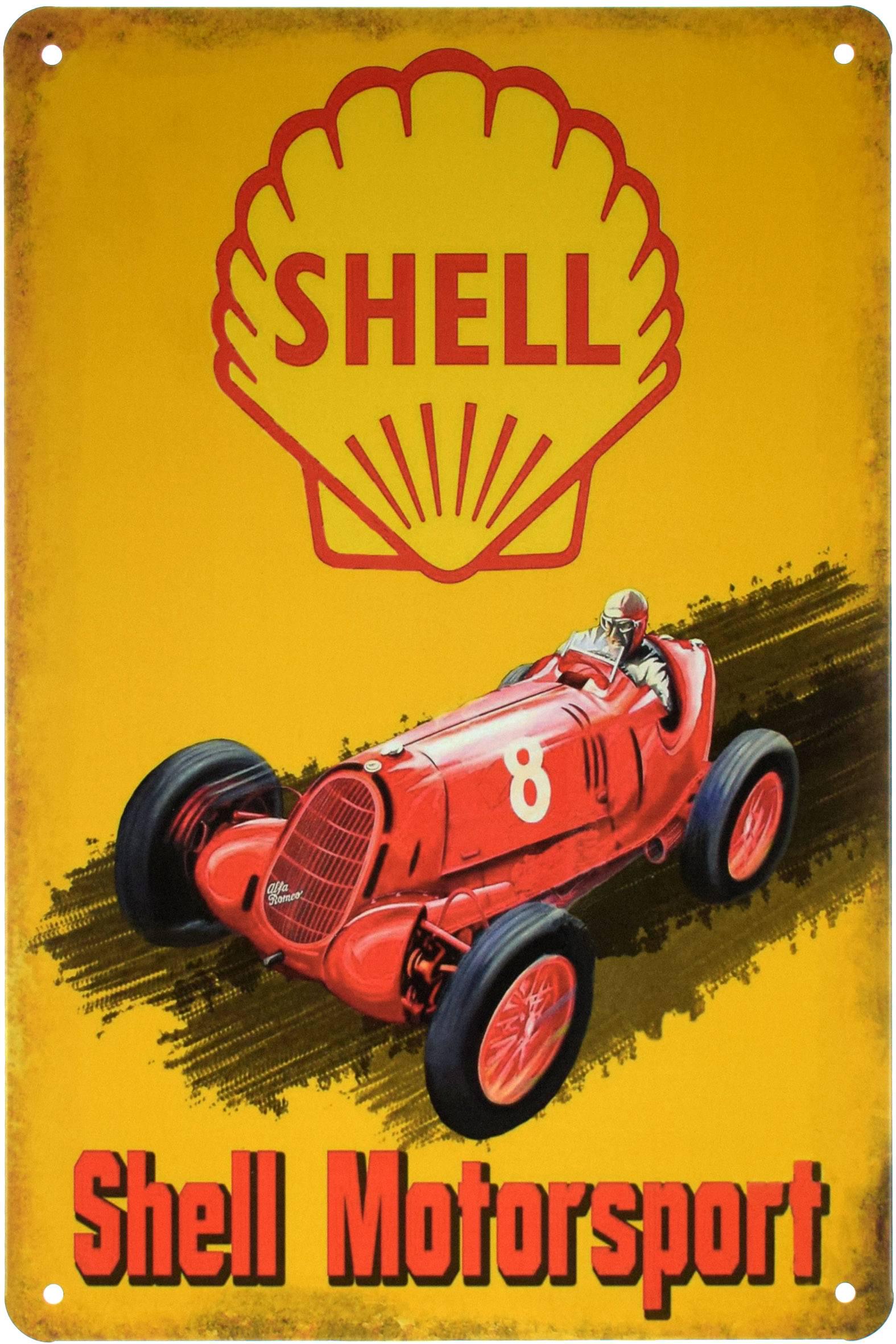 Табличка металева Shell Motorsport Royal Dutch Shell 20x30 см