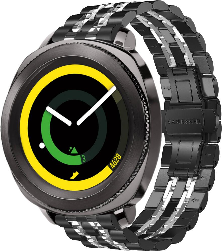 Браслет металлический Spinye Line для Gear Sport Black Silver (29028-03)