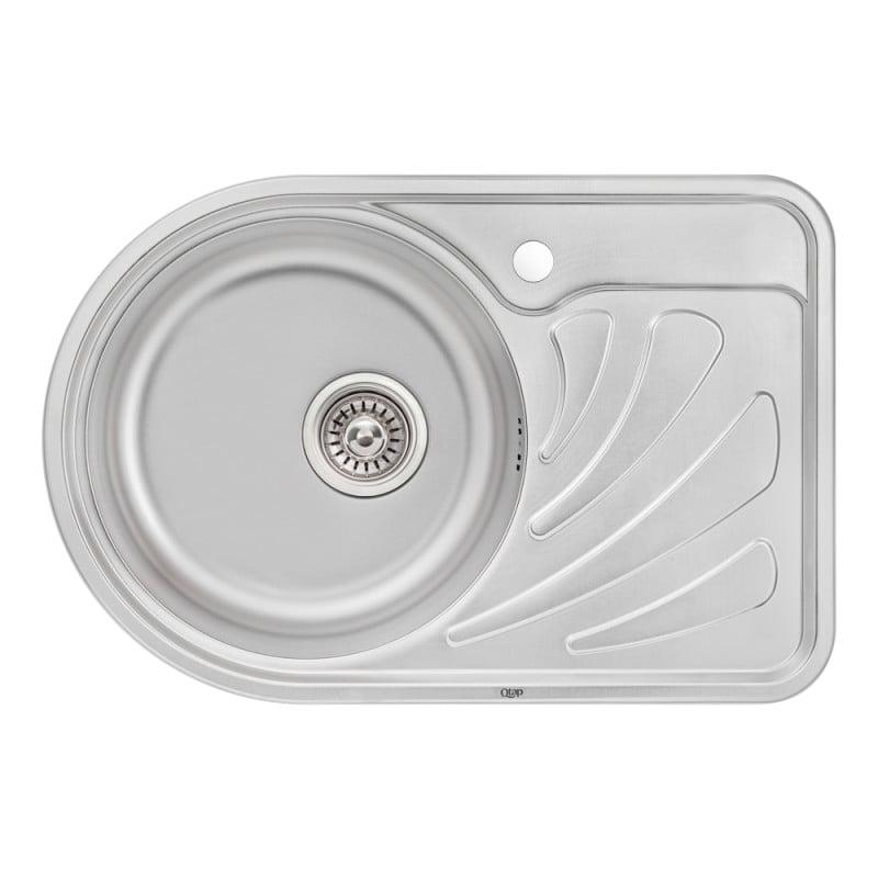 Мойка кухонная Q-tap 6744L Micro Decor 0,8 мм (QT6744LMICDEC08)