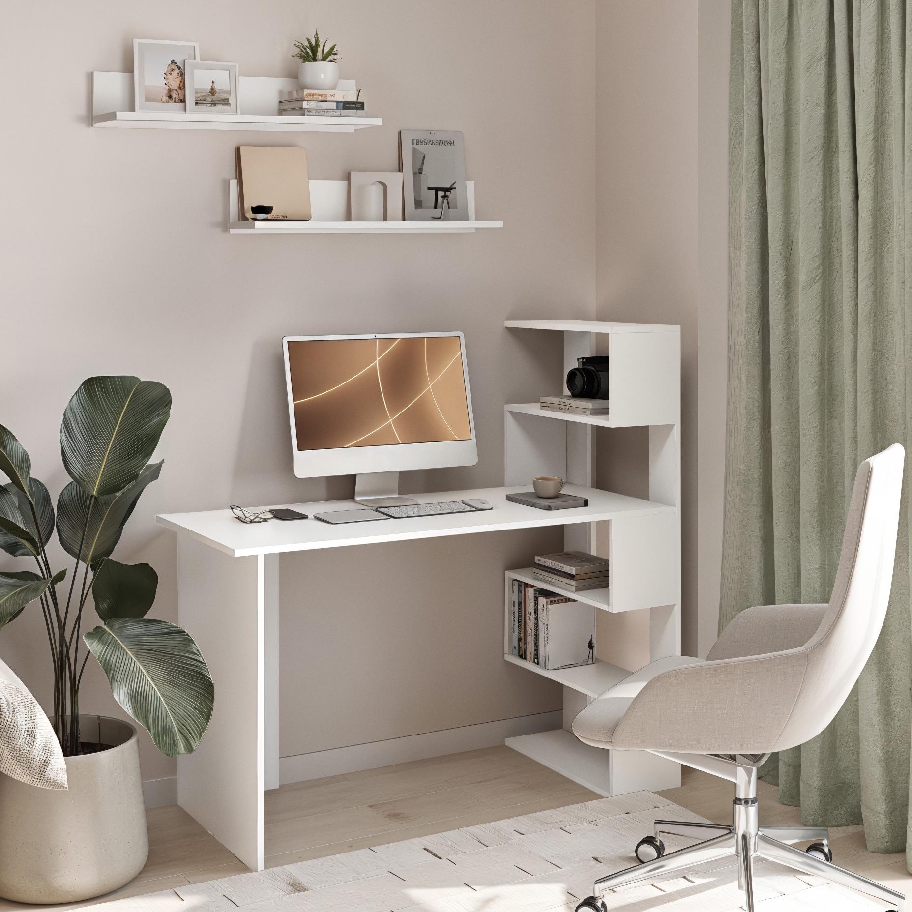 Письмовий стіл Open shelf з полицями 1250х600х750 мм Білий
