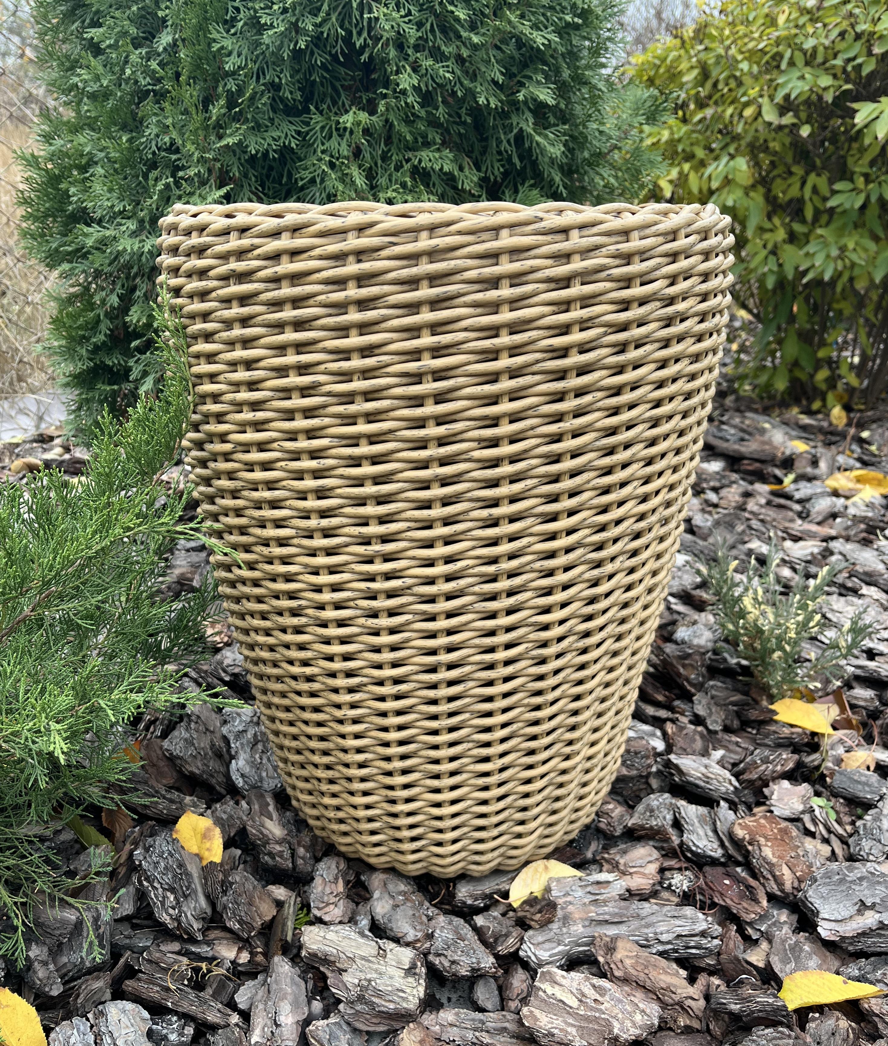 Кашпо для квітів конус зі штучного ротанга 20 л Дерево (29881035) - фото 2 Кашпо для квітів конус зі штучного ротанга 20 л Дерево (29881035) - фото 2