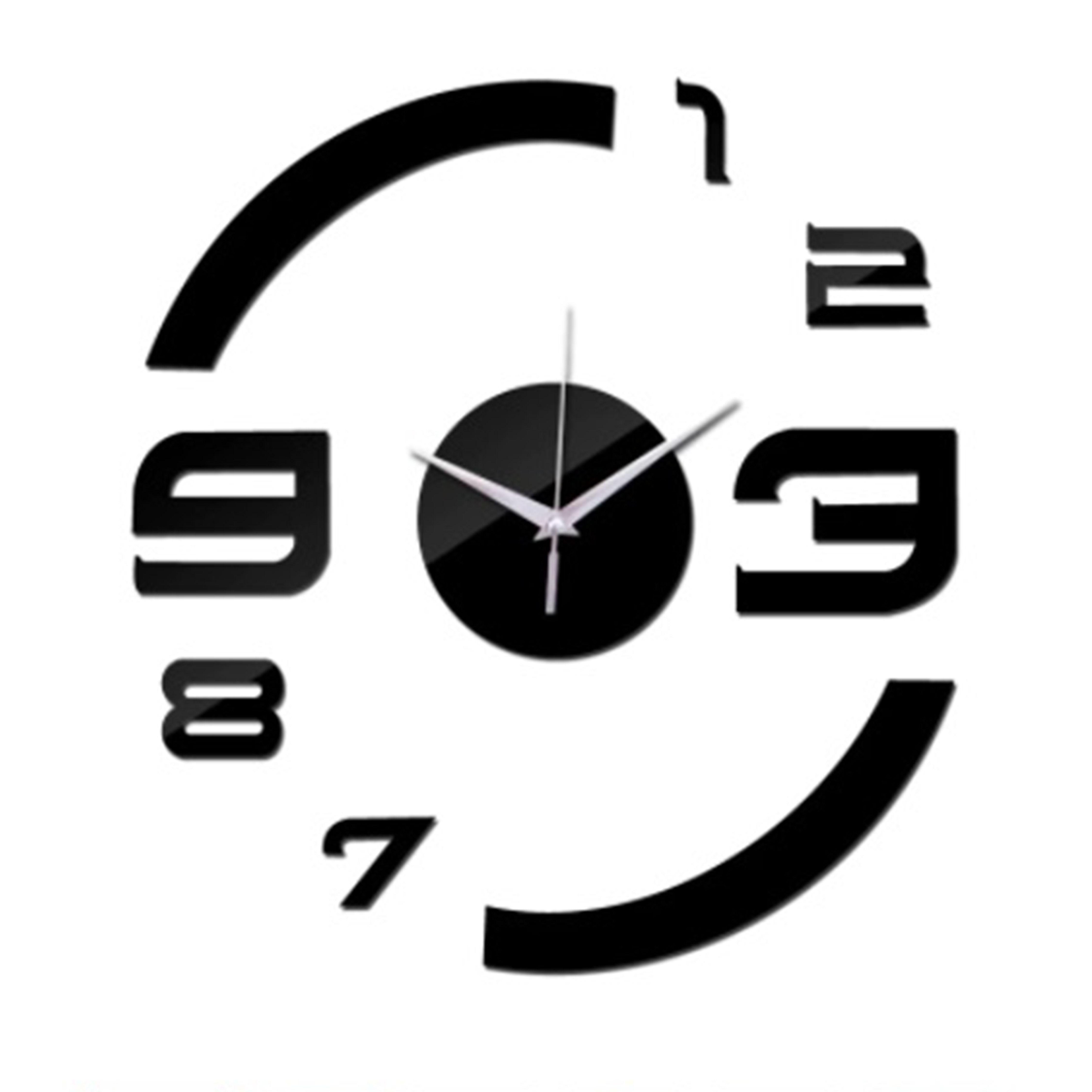 3D-часы настенные Disk Зеркально-черный