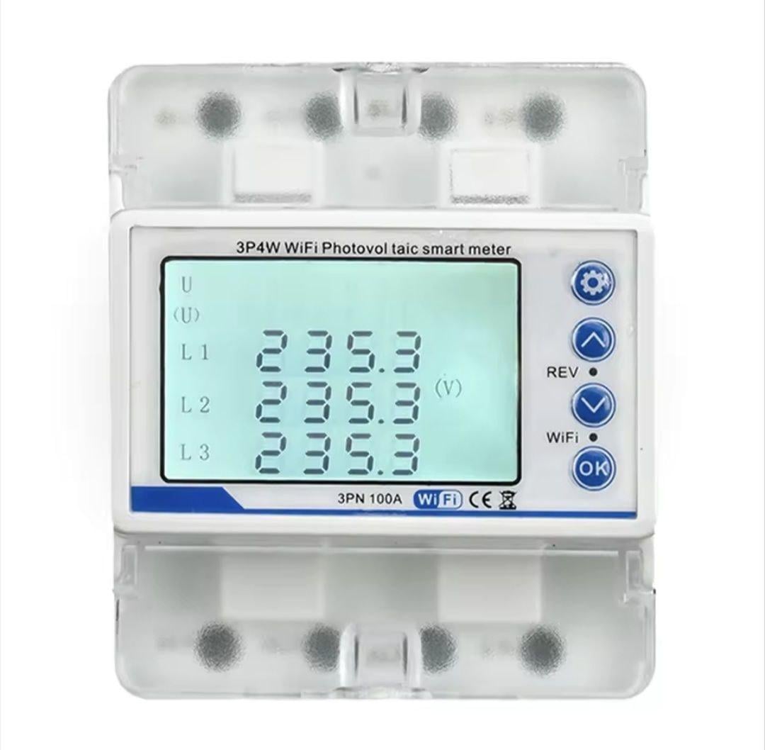 Счетчик электроэнергии трехфазный Tuya WiFi 380В smart meter контроль через телефон умный