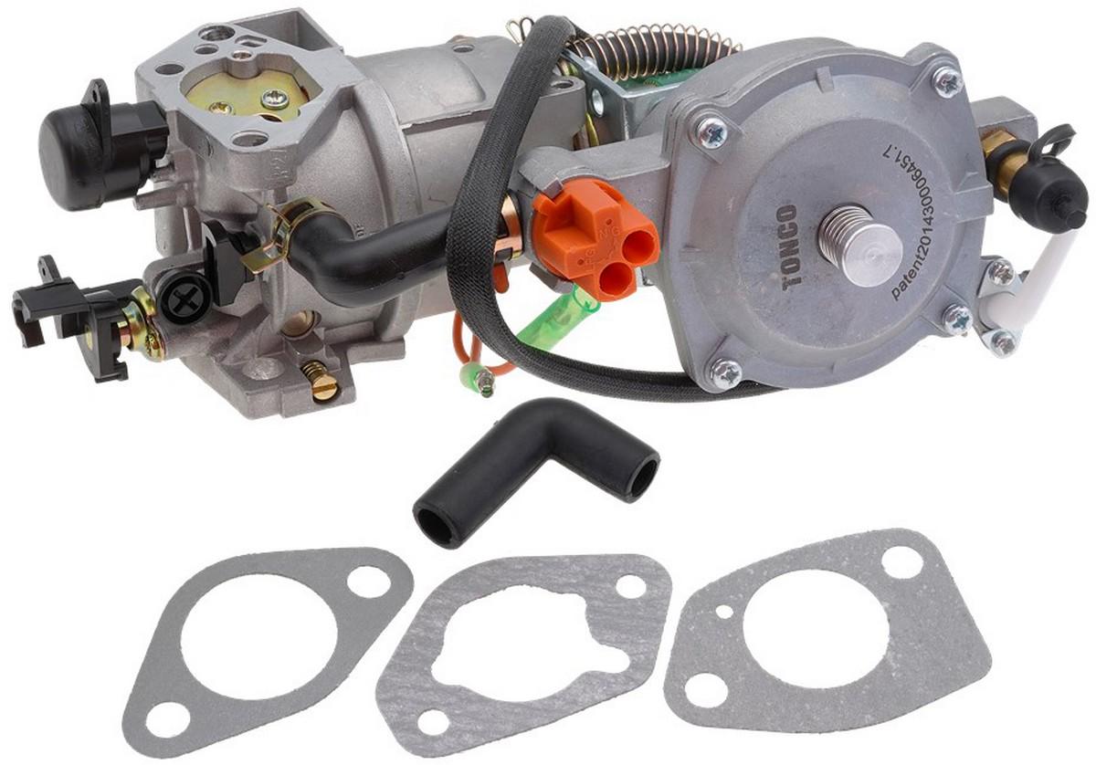 Карбюратор генератора з вакуумною заслінкою GX390 188F 4,5-5,5 кВт/газовий редуктор TONCO (карб155)