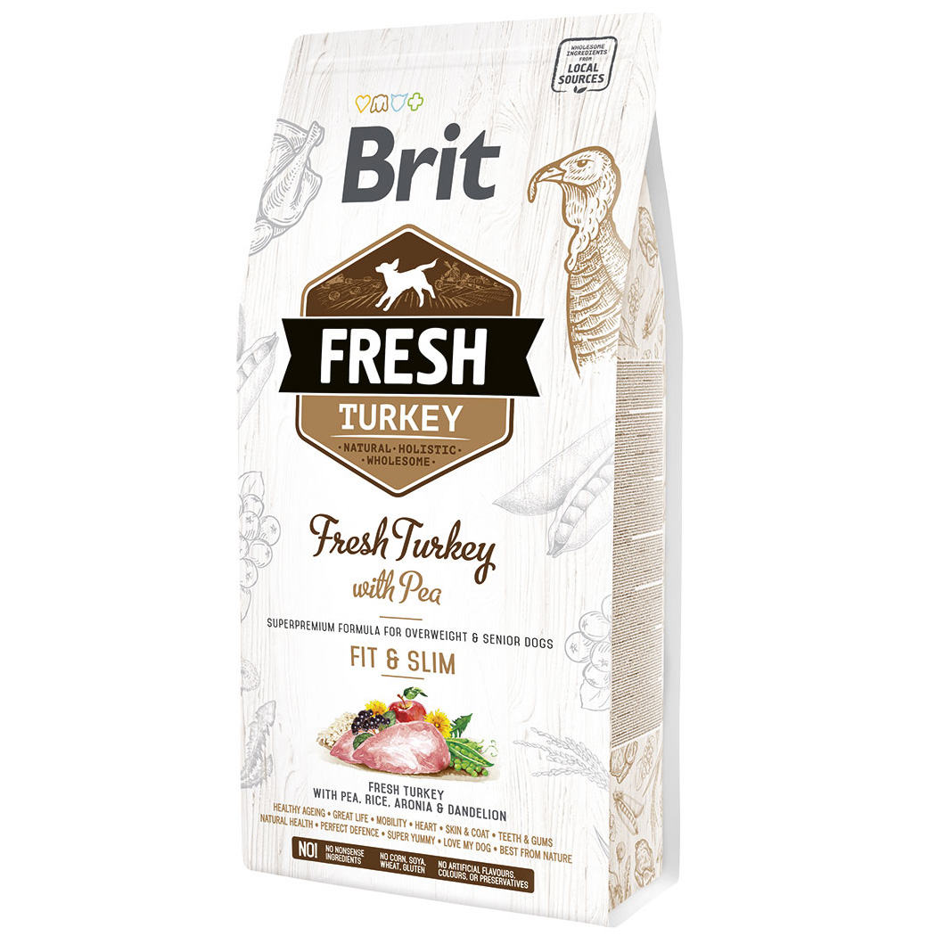 Корм для собак сухой Brit Fresh Turkey/Pea Light Fit and Slim для взрослых собак с избыточным весом 12 кг