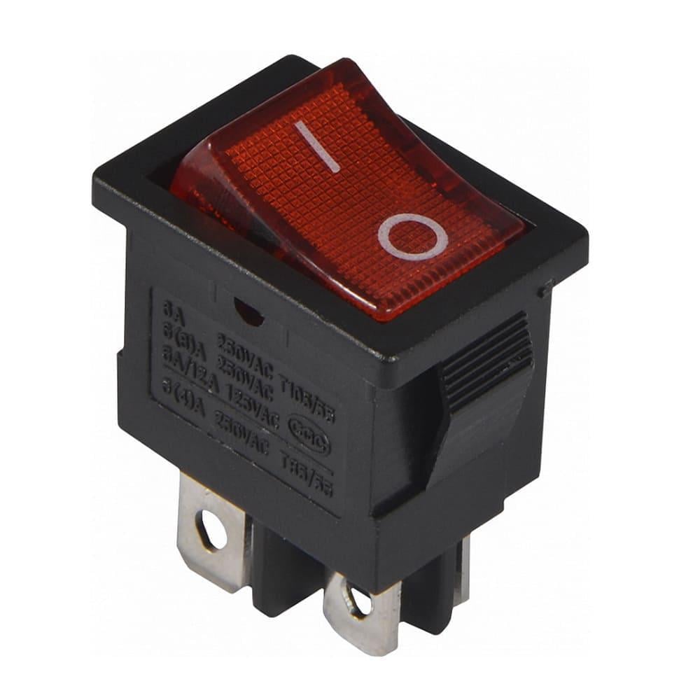 Переключатель одноклавишный АСКО-УКРЕМ KCD1-4-201N R/B с подсветкой Красный (27878609)