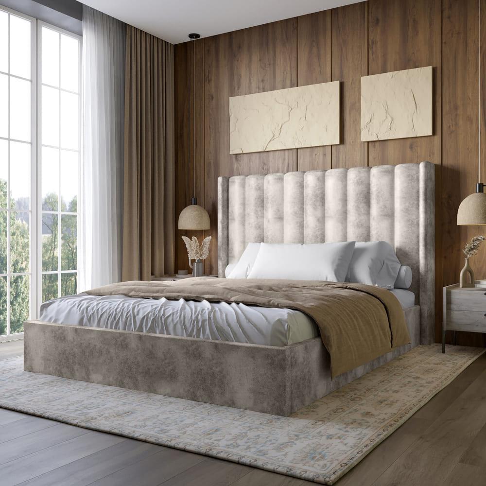 Кровать двуспальная Lion Нино SILK 102 180x200 см Айвори (Lion-041408)