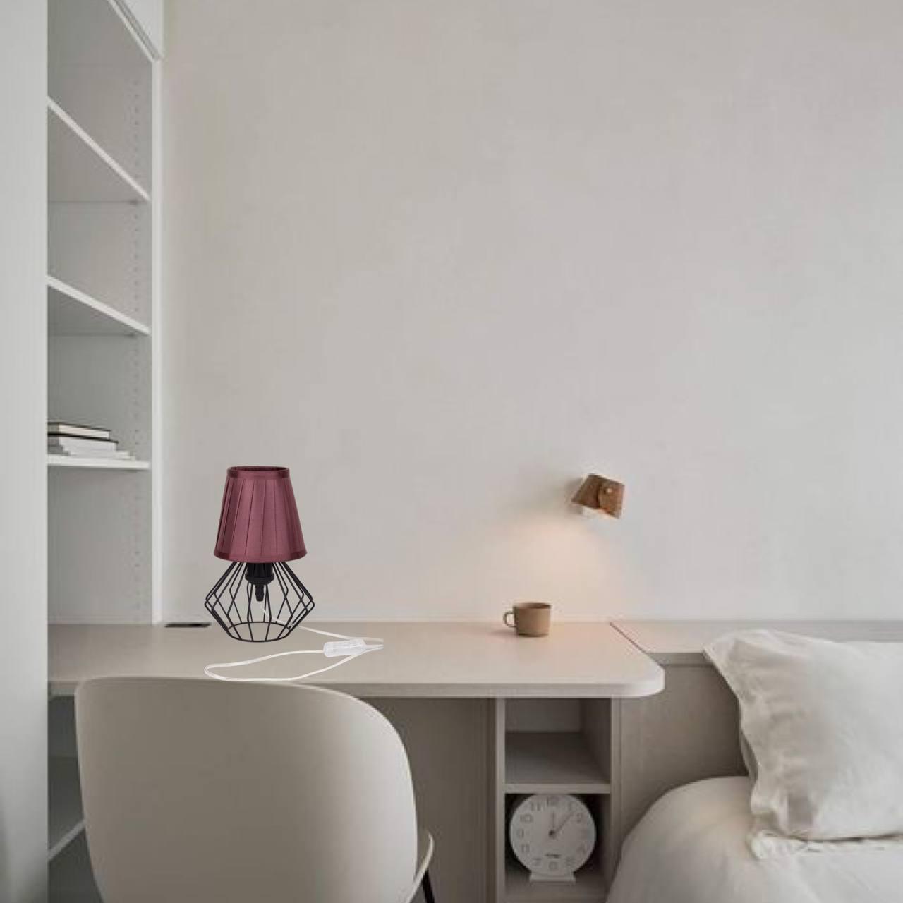 Лампа/нічник настільна з абажуром Коричневий (56-T108F02 BK+BR) - фото 4 Лампа/нічник настільна з абажуром Коричневий (56-T108F02 BK+BR) - фото 4