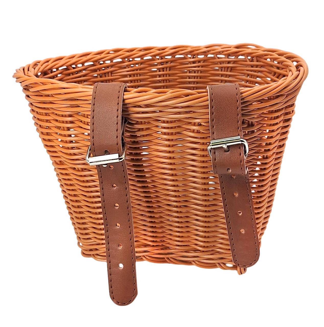 Кошик на дитячий велосипед/самокат плетений ретро 20х16х16 см Коричневий (G0001895) - фото 3 Кошик на дитячий велосипед/самокат плетений ретро 20х16х16 см Коричневий (G0001895) - фото 3