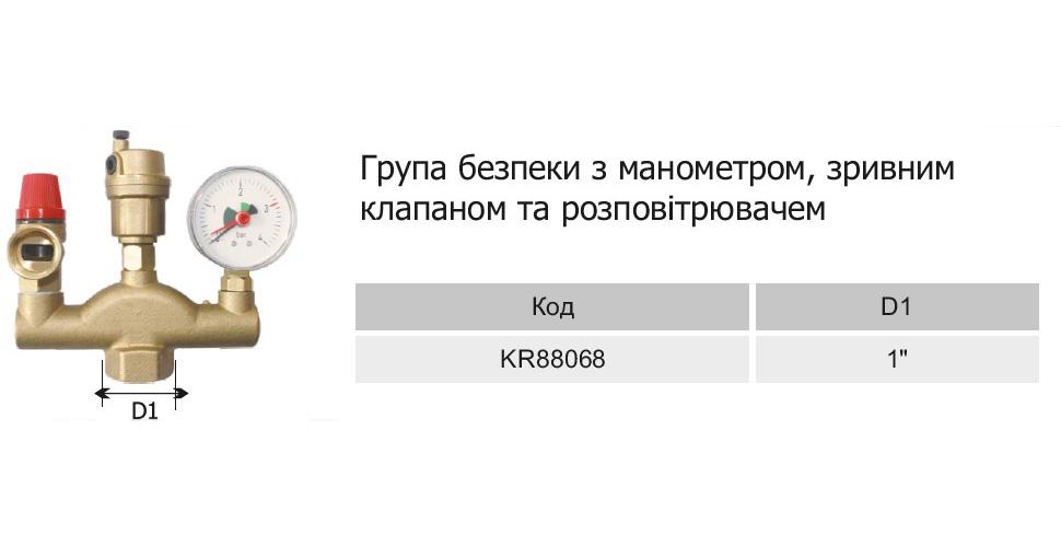 Група безпеки котла Karro KR88068 1" тризуб в зборі - фото 2