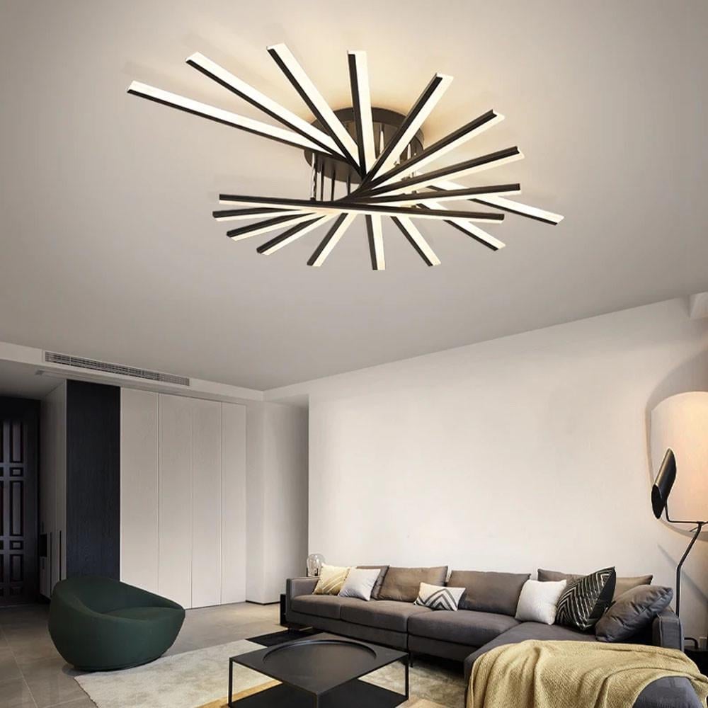 Люстра с геометрическим дизайном 9 ламп Черный (MJ 195/9 BK)