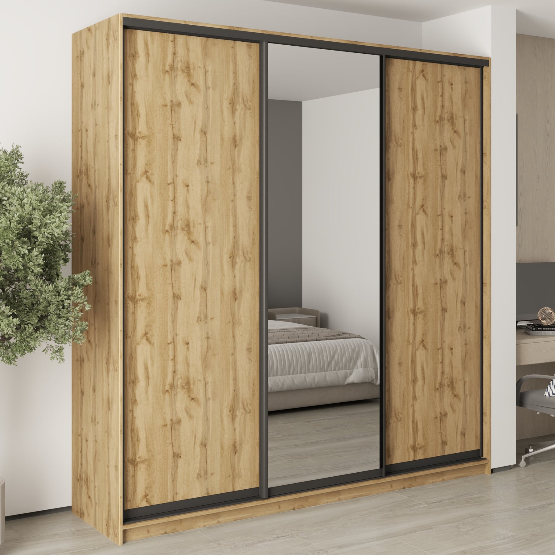 Шкаф-купе трехдверный Mebel Star Стандарт BG MBS-8753 230х45х240 см Дуб тахо (1008164) Шкаф-купе трехдверный Mebel Star Стандарт BG MBS-8753 230х45х240 см Дуб тахо (1008164)