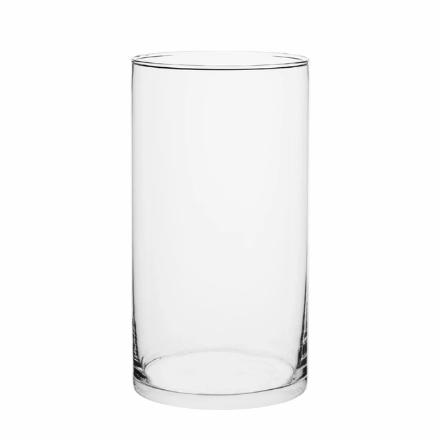 Ваза для цветов и декора стеклянная Цилиндр 29х16 см Прозрачный (35940)