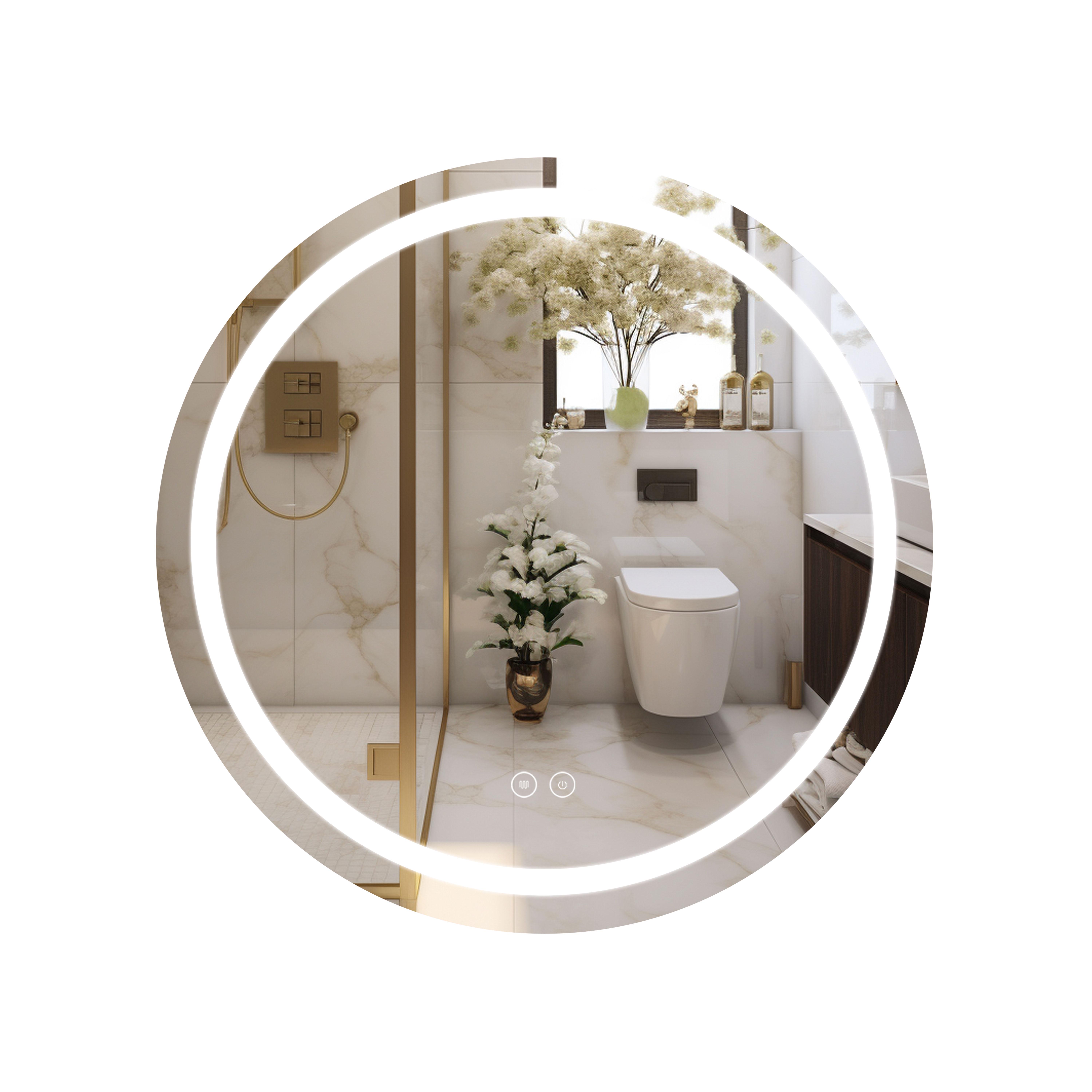 Зеркало Qtap Mideya MI6 Touch LED-подсветка с антизапотеванием/димером/регулятором яркости R 700 мм (QT2078NCR7070W)