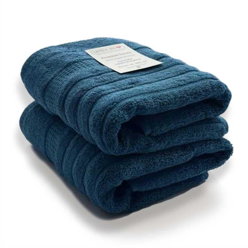 Набор полотенец для ванной Lovely Svi Oxford Stripe жаккард 2 шт. 50х90 см Blue (451124)