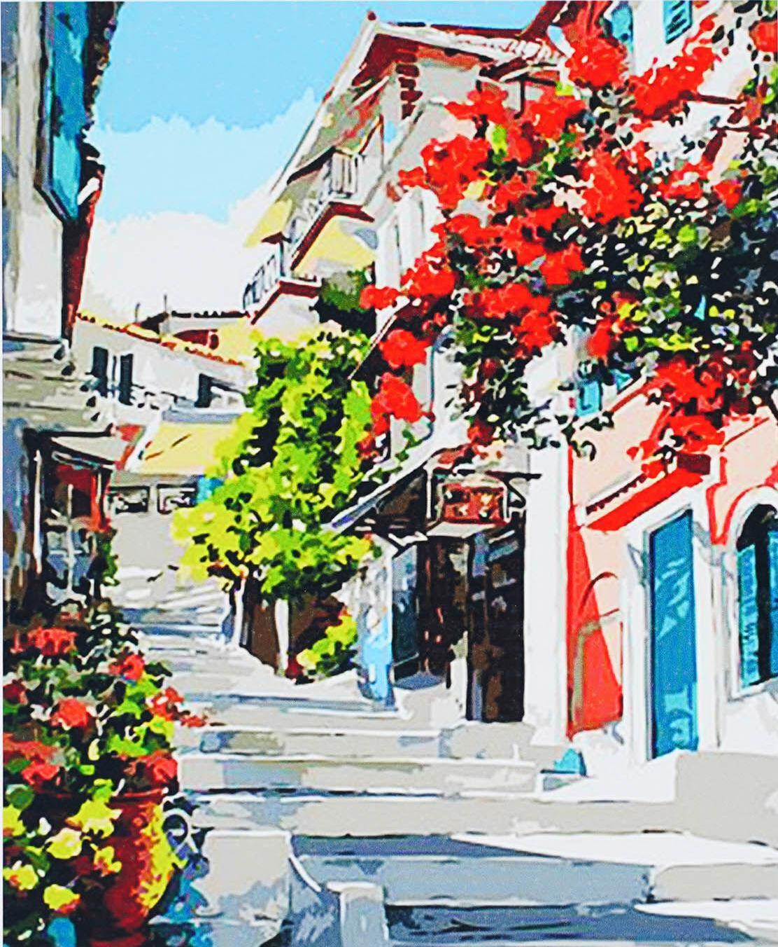 Алмазна мозаїка-картина за номерами TK Group B 78750/30 Італійське місто в коробці 40х50 см (24711881)