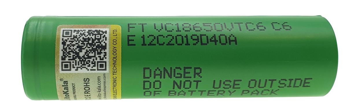 Аккумулятор 18650 LiitoKala VTC6 3000 mAh высокотоковый 30А Li-ion (шур646)