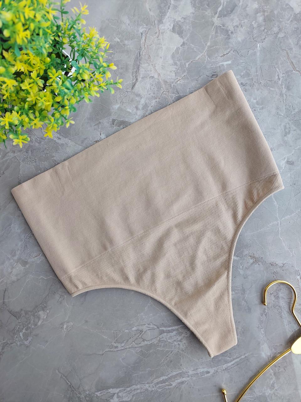 Стринги з ефектом утяжки XL/XXL Бежевий (102-T-2)