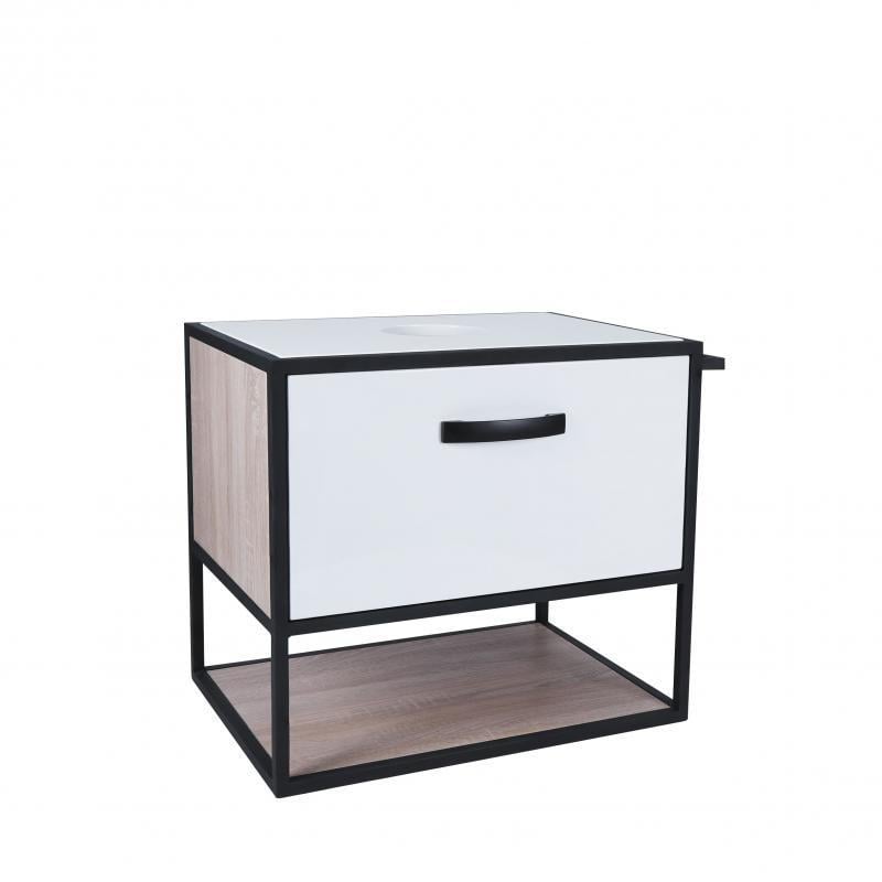 Тумба подвесная Qtap Taurus со столешницей 600х476х469 мм White/Whitish oak (QT2479TPT603WWO)