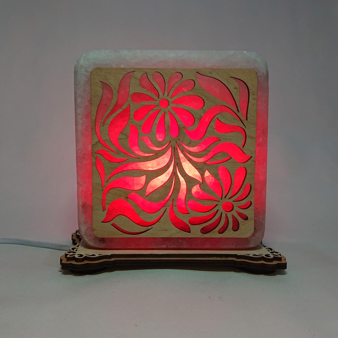 Соляной светильник Цветы (k-0022-r)