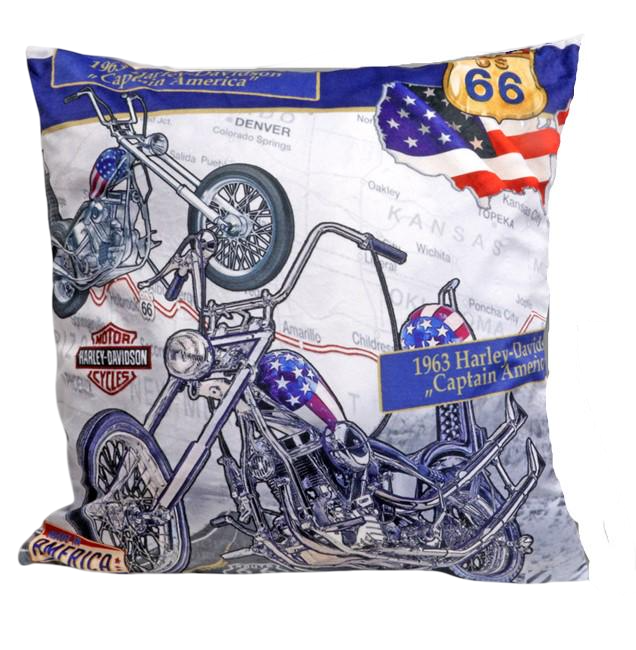 Подушка декоративная на молнии Carmani Харлей Дэвидсон-Капитан Америка 1963 г. 45х45 см (021-1204) Подушка декоративная на молнии Carmani Харлей Дэвидсон-Капитан Америка 1963 г. 45х45 см (021-1204)