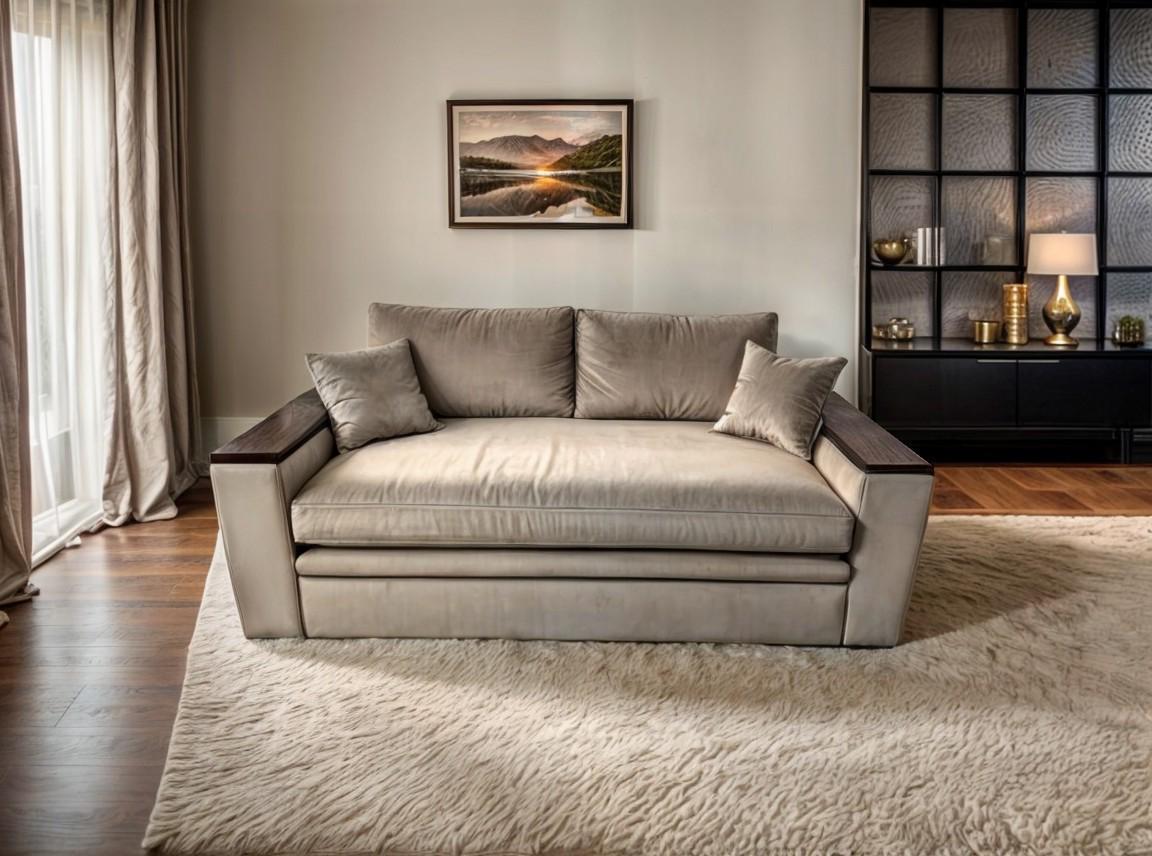 Диван прямий Tobi Sho Kubus-160 розкладний м'який велюр 2000х800х1000 мм Бежевий