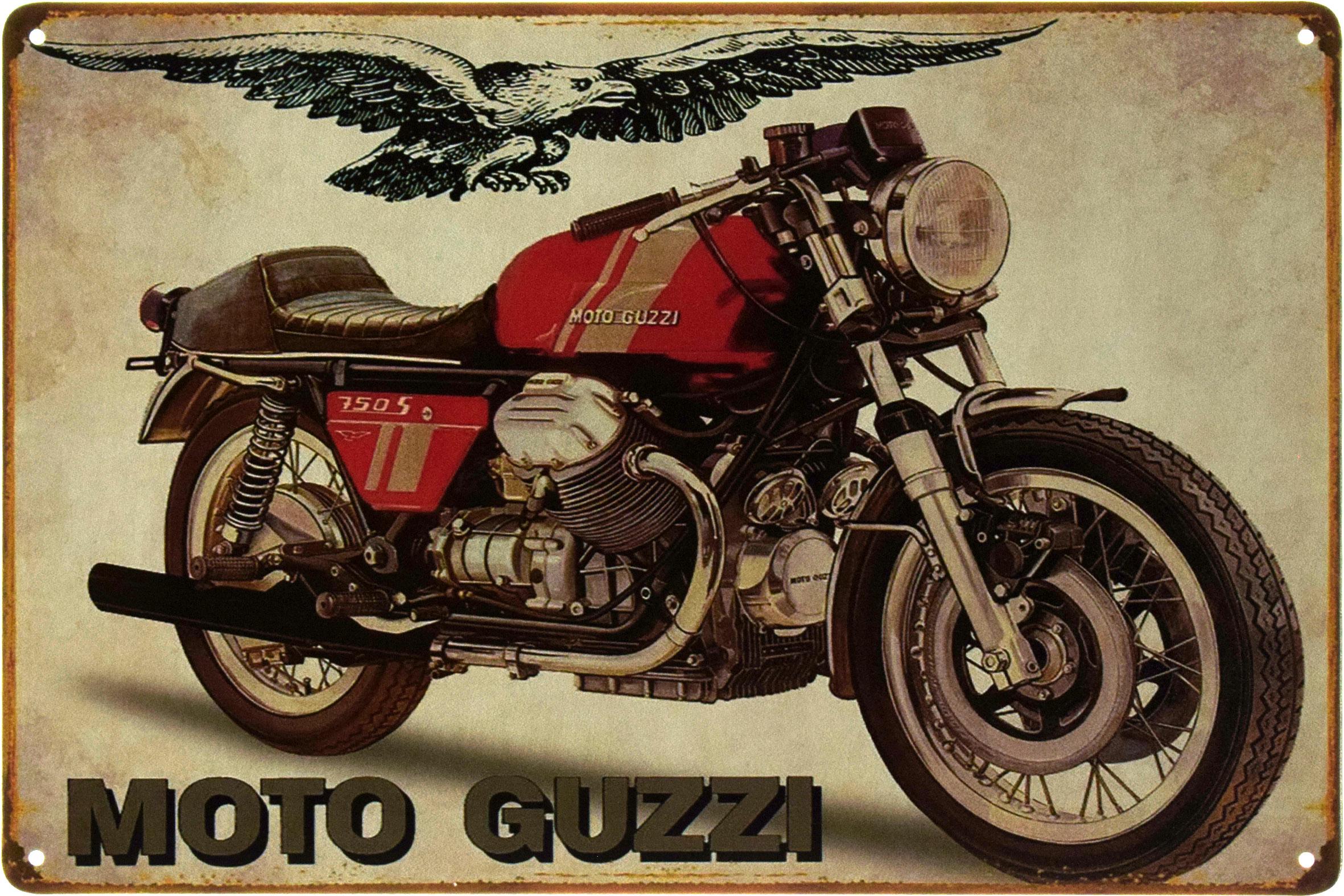 Металлическая табличка Moto Guzzi 20x30 см