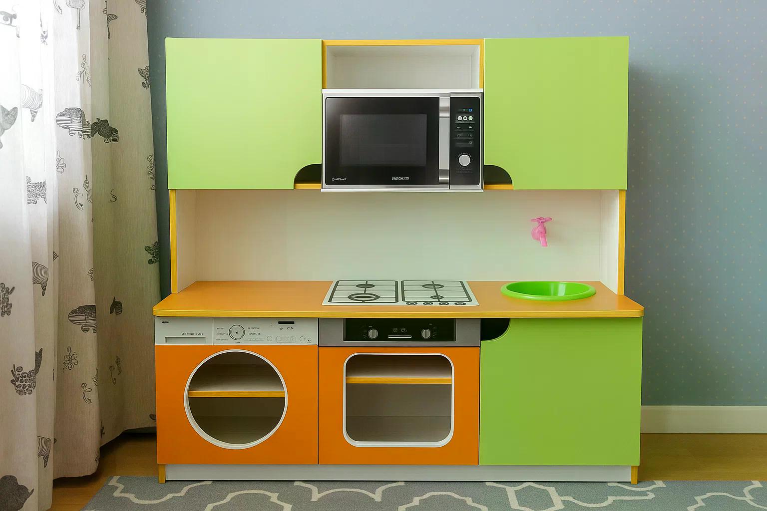 Детская игровая кухня Малютка Gap DS-77 1200x430x1250 мм Лайм