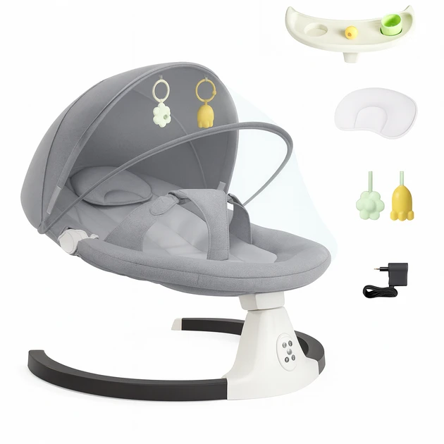 Детские качели-шезлонг WX-088 с музыкой и балдахином - фото 5 Детские качели-шезлонг WX-088 с музыкой и балдахином - фото 5