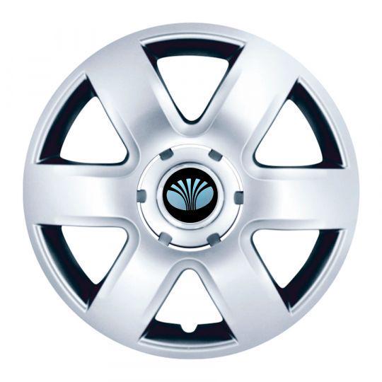 Ковпаки автомобільні SKS 337 R15 з логотипом Daewoo 4 шт. Сріблястий