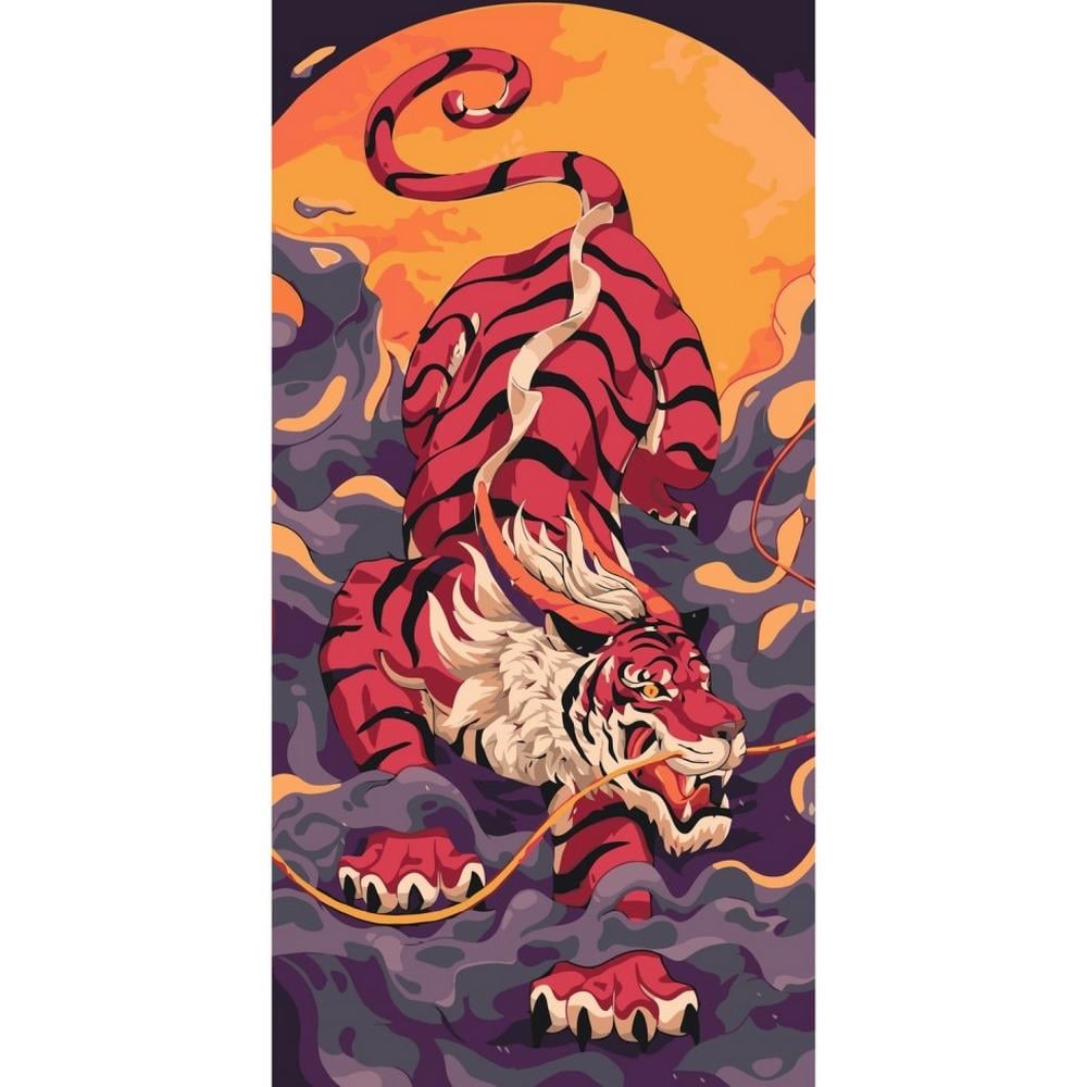 Картина по номерам ART CRAFT Подкрадывающийся тигр 40x80 см Разноцветный (PM-194-K-1372)