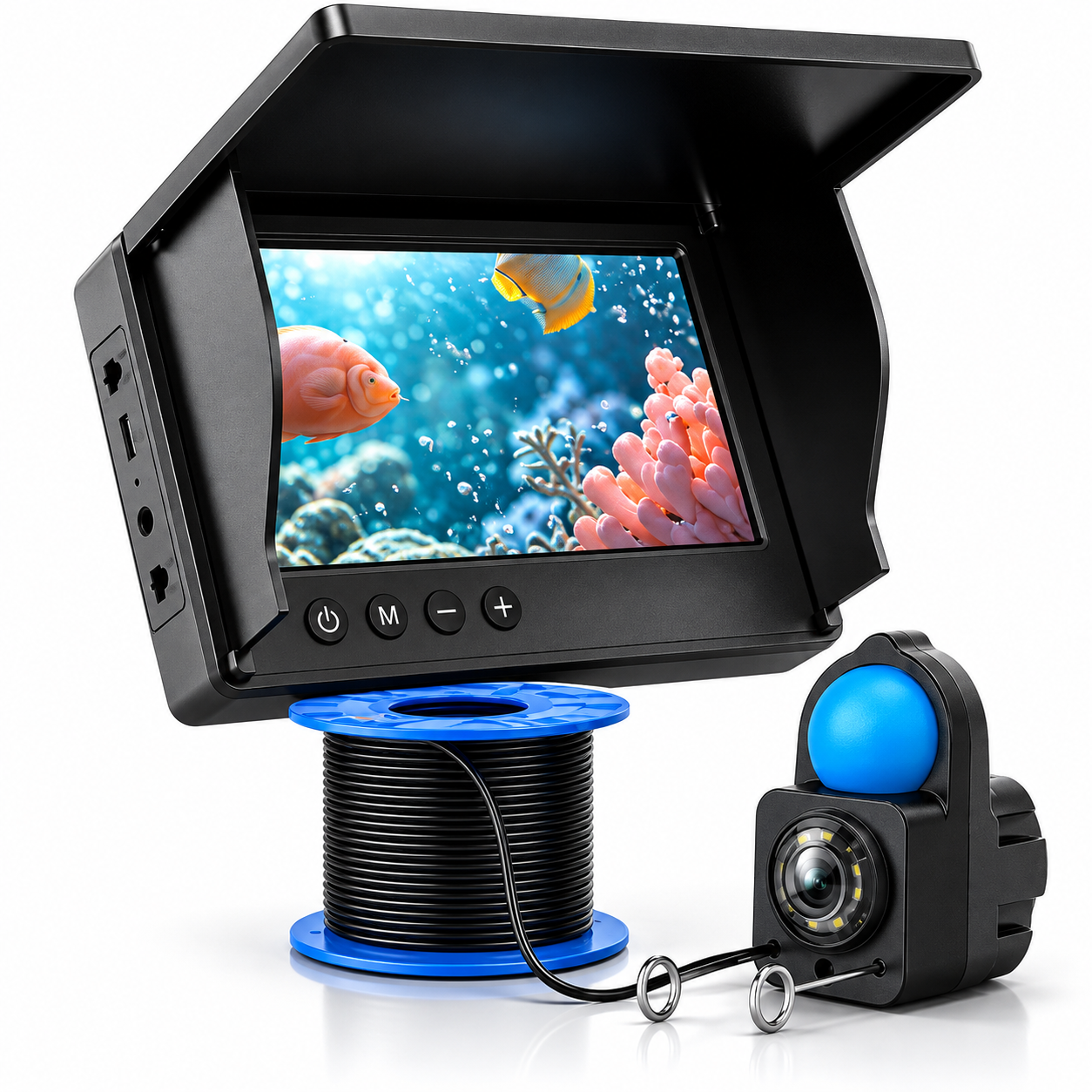 Камера подводная для рыбалки AOERWEI 4,3" LCD-дисплей 5000 мАч кабель 30 м (3128828369)