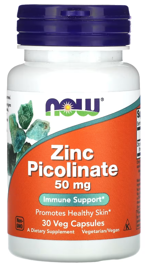 Цинк пиколинат NOW Foods Zinc Picolinate 50 мг 30 капсул