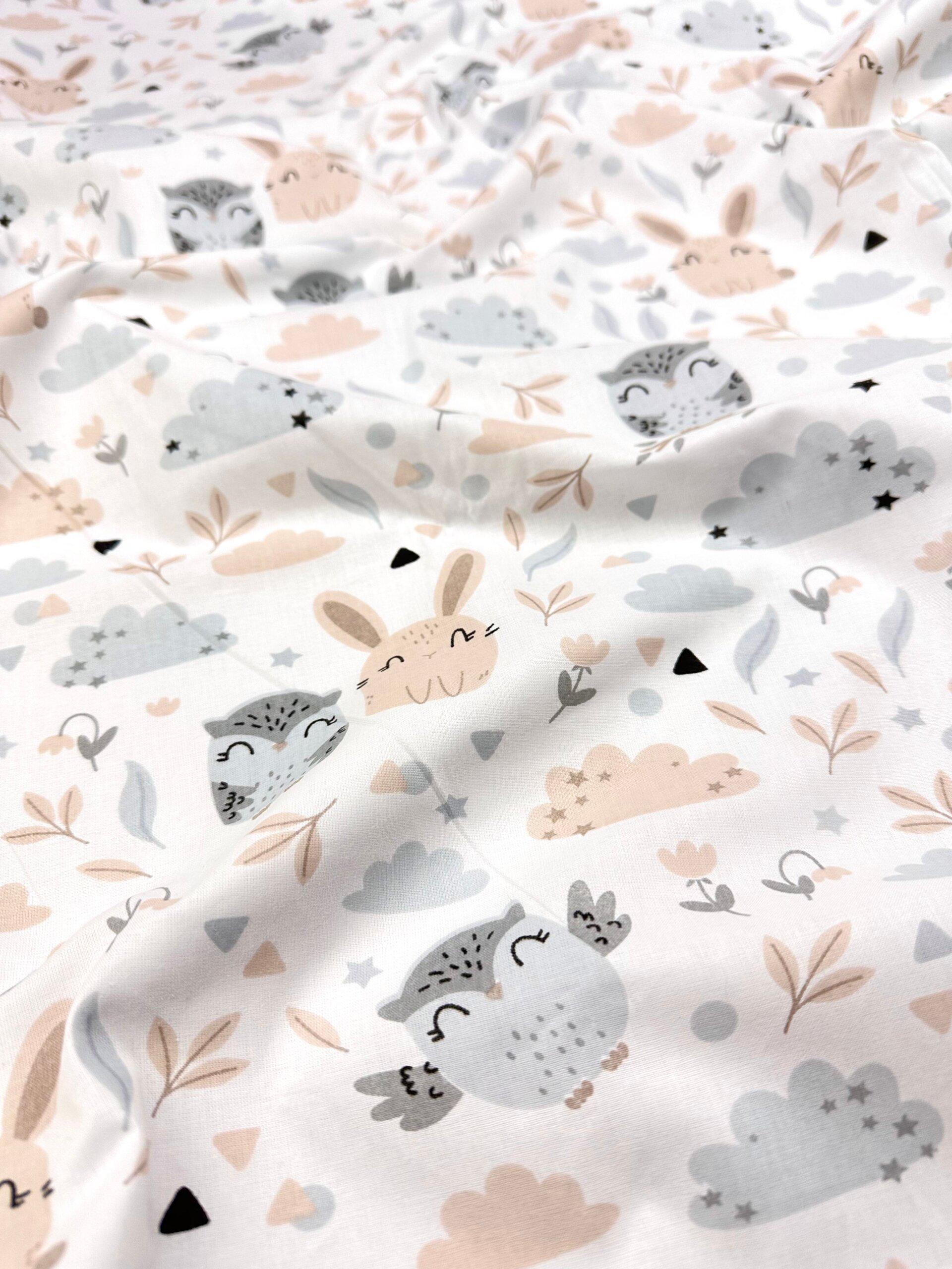 Пеленка многоразовая Совы и зайчики №7 непромокаемая (555)