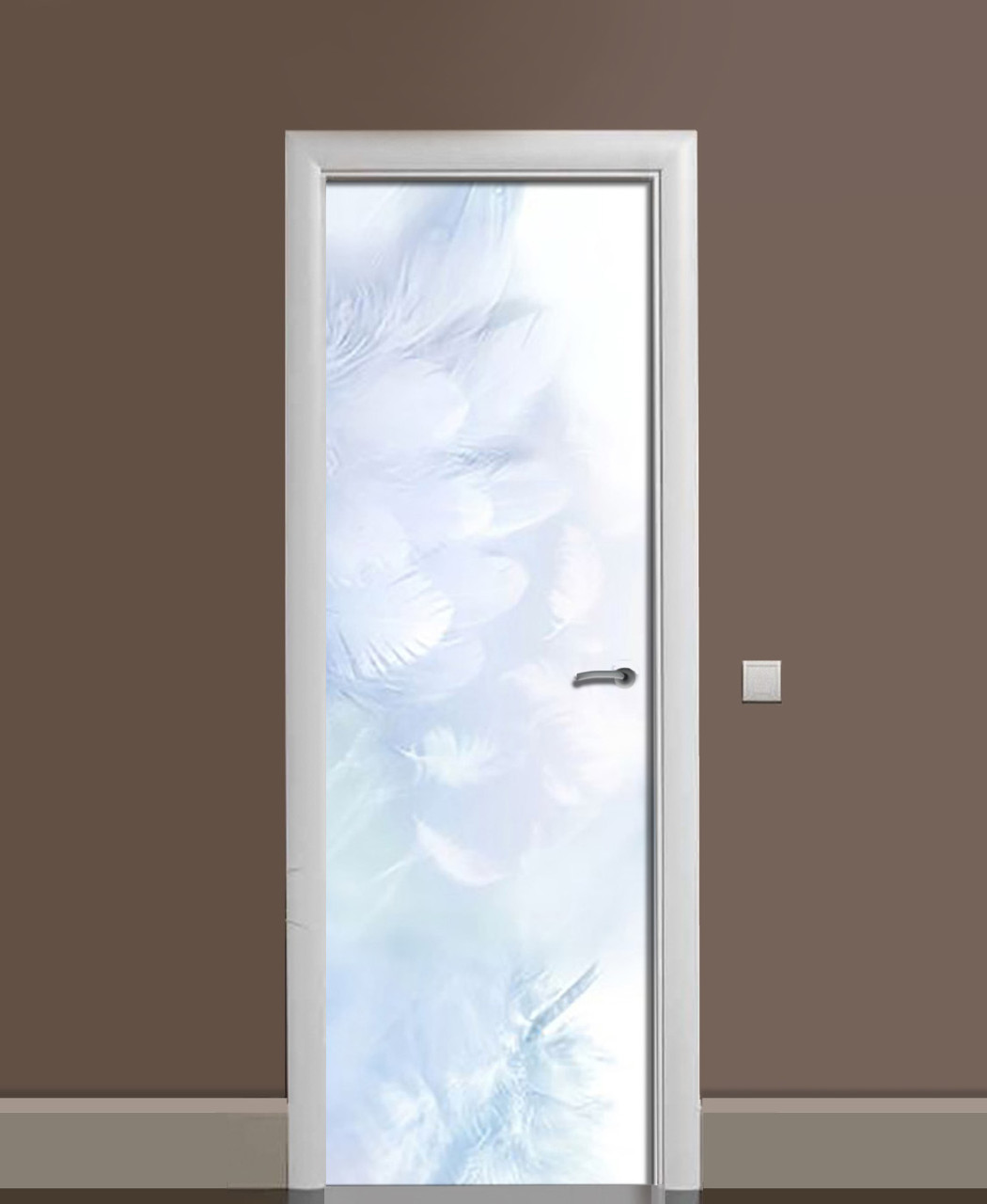 Наклейка 3D на двери Zatarga Лебединый пух 650х2000 мм (1323465317)