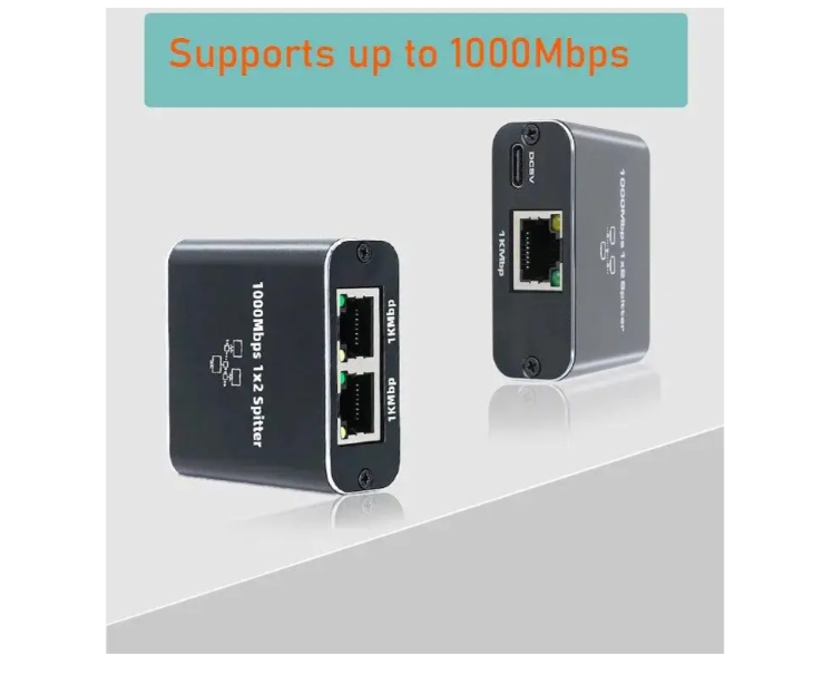 Розгалужувач для інтернет-кабелю RJ45 LAN 2 x RJ45 Ethernet Спліттер коннектор 1 Гбіт/с - фото 3