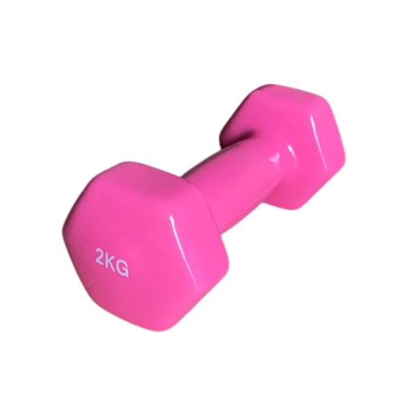 Гантель для фітнесу Generation Fitness FF51D3A з вініловим покриттям 2 кг Рожевий (23715693)
