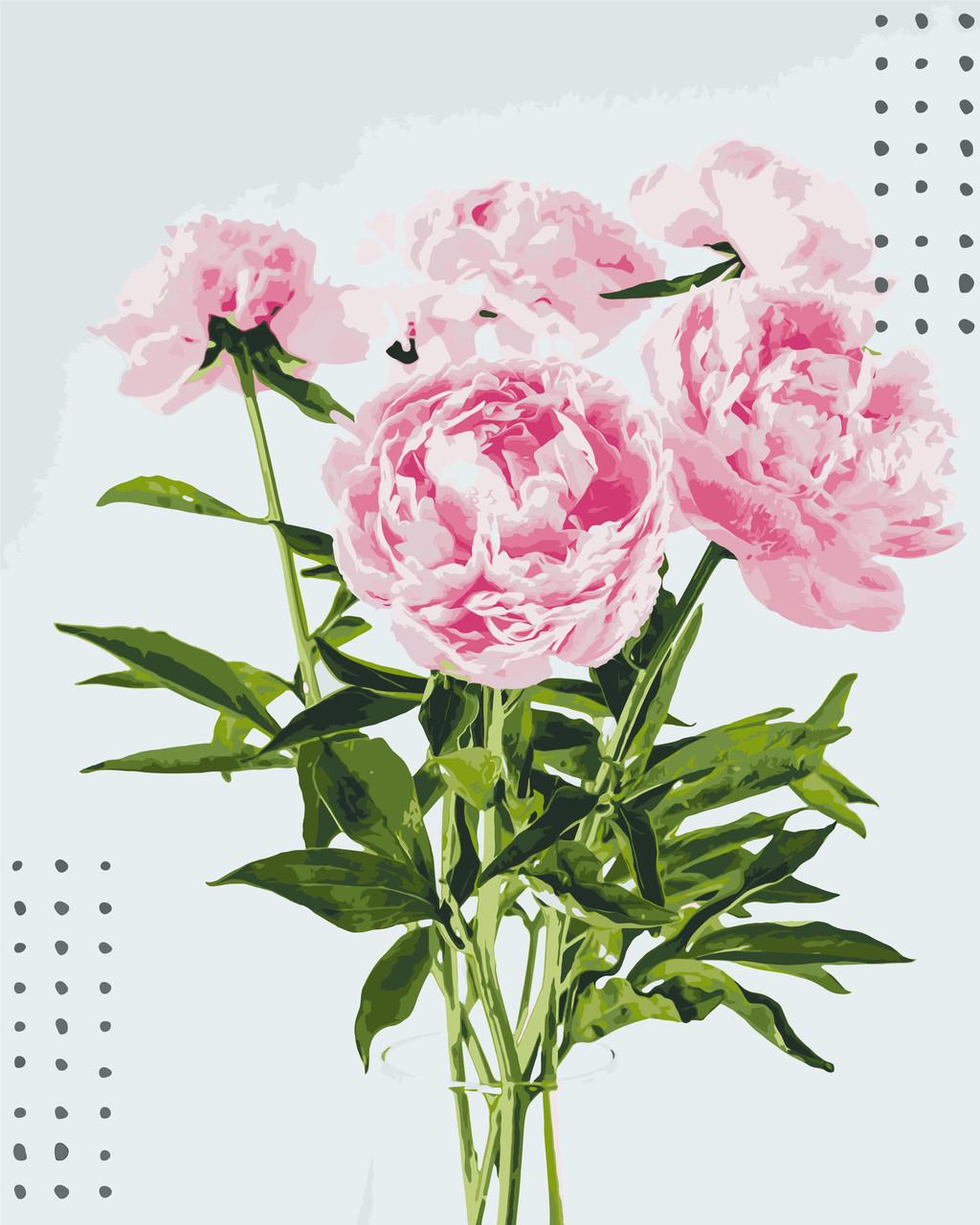 Картина по номерам ORIGAMI Розовые пионы Цветы 40х50 см (LW 32380)