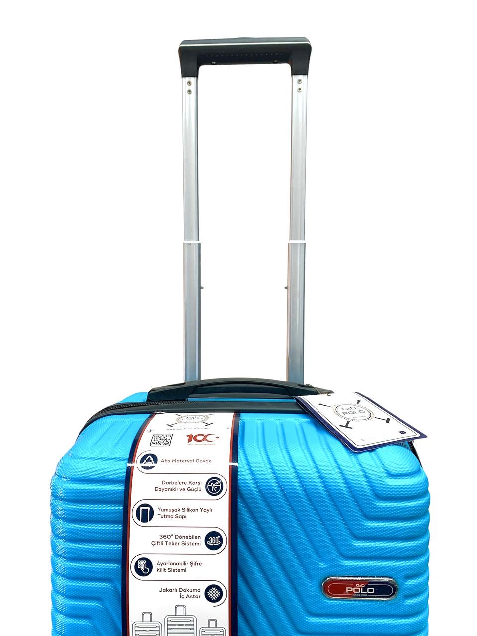 Чемодан Polo ПК010-S поликарбонат на 4-х двойных колесах маленький S 50 л Бирюзовый - фото 3 Чемодан Polo ПК010-S поликарбонат на 4-х двойных колесах маленький S 50 л Бирюзовый - фото 3
