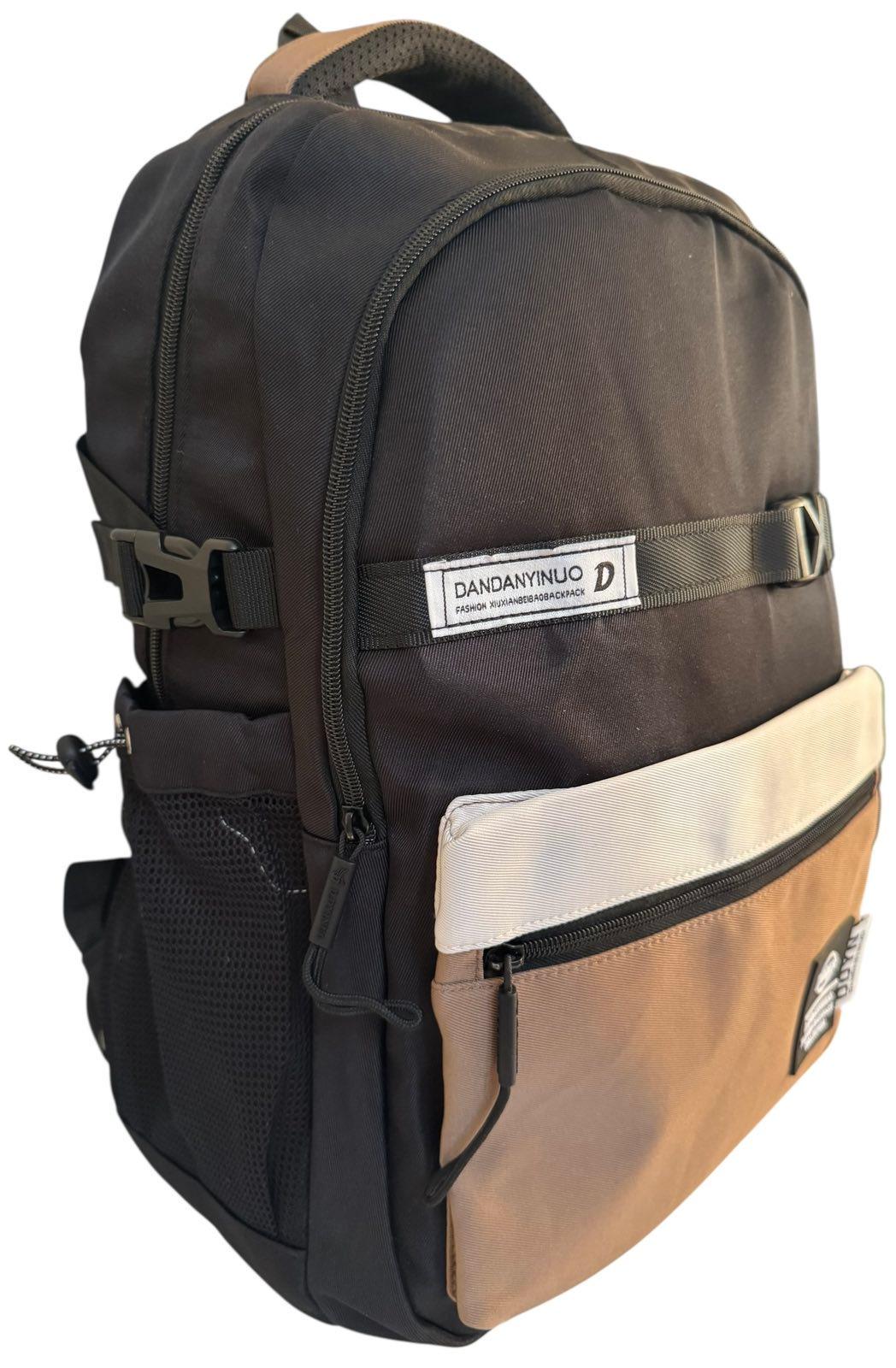 Рюкзак шкільний з трьома відділеннями Чорний з бежевим (6255) - фото 4 Рюкзак шкільний з трьома відділеннями Чорний з бежевим (6255) - фото 4