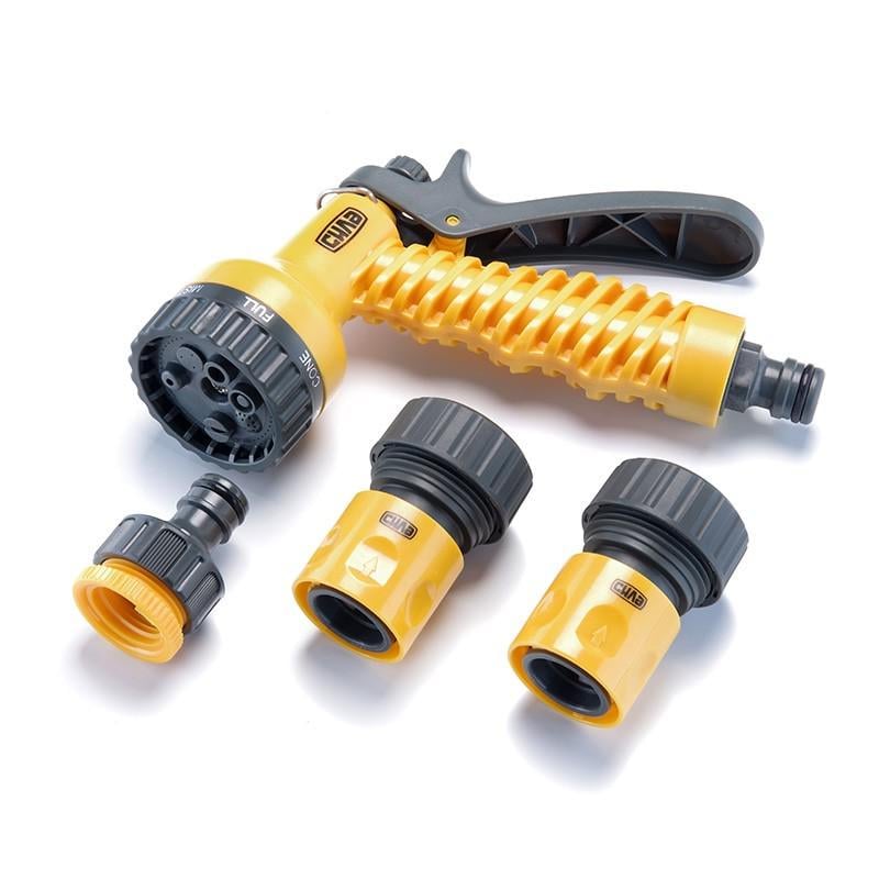 Пістолет-розпилювач Сила 7 режимів конектори 3/4: 3/4 аквастоп 3/4 адаптер 1/2+3/4 (551288)