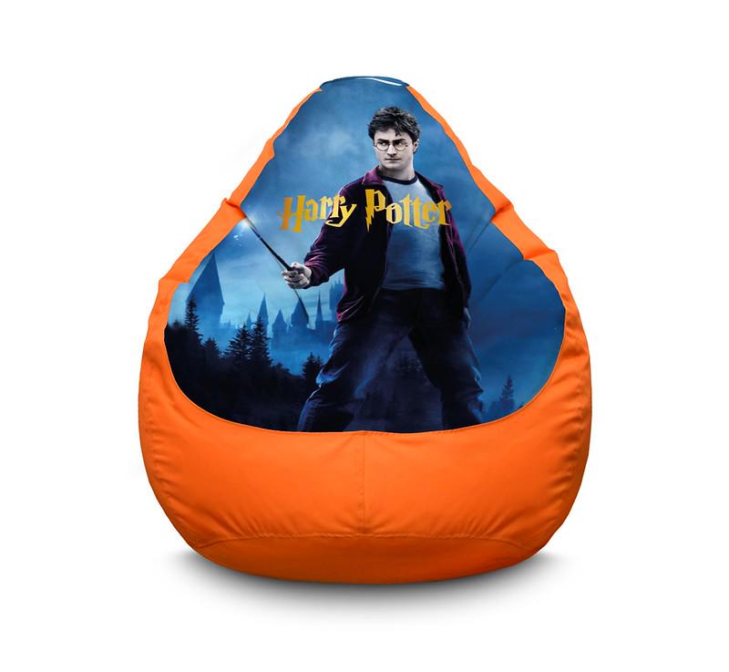 Кресло мешок iPuff Harry Potter Logo Оксфорд XXL 90х125 см Оранжевый