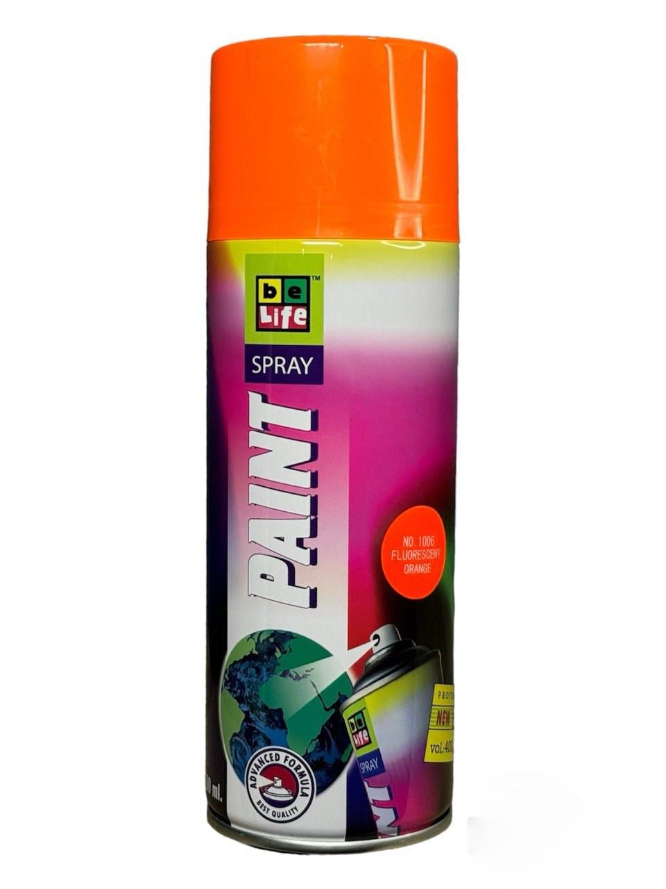 Аерозольна фарба Belife Fluor Paint флуоресцентна 400 мл Помаранчевий (1006)
