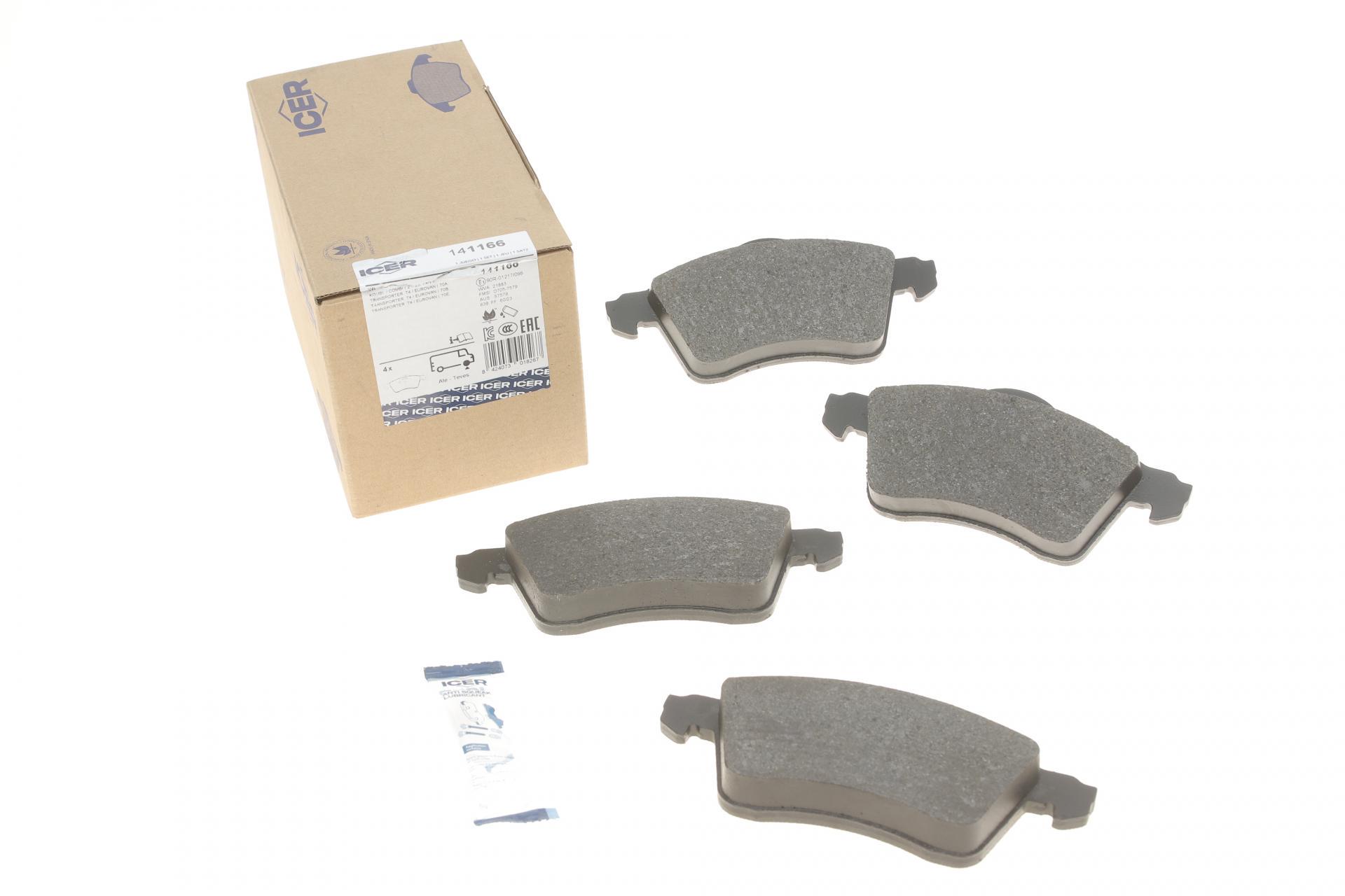 Колодки тормозные передние ICER 141166 VW T4 90-03 R15 без датчиков