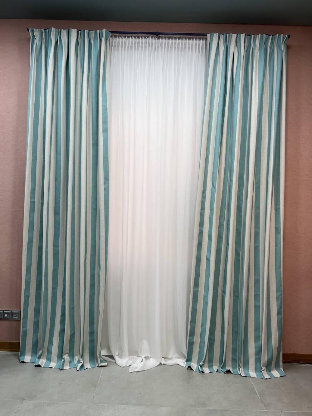 Шторы коттоновые 1,4 м 2 шт. Бирюзовый (000101640) Шторы коттоновые 1,4 м 2 шт. Бирюзовый (000101640)