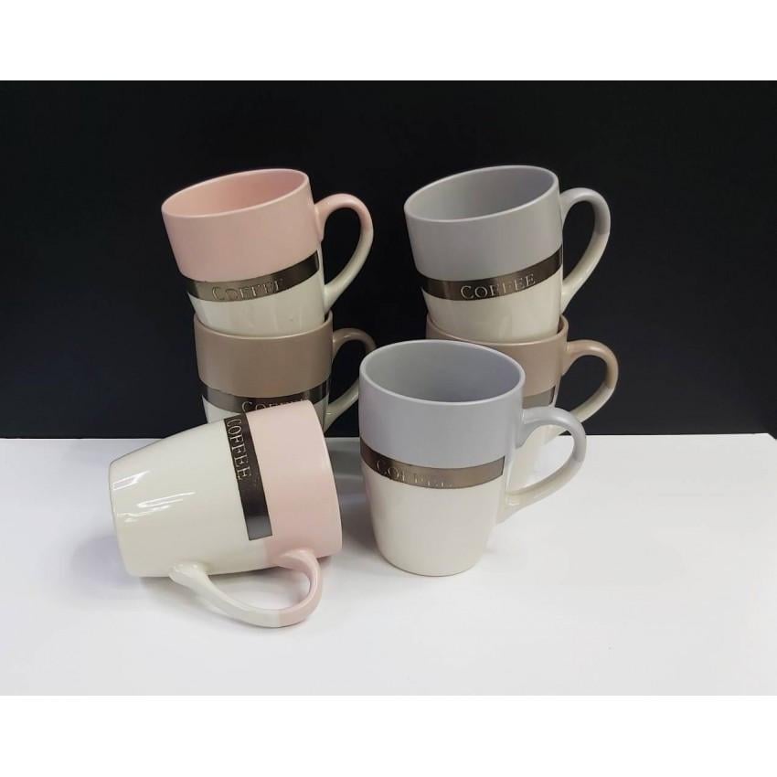 Набор кружек Interos Кофе MIX 340 мл 6 шт. (ТЕХ.УПОК. KW 142)